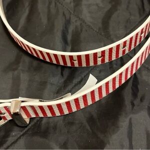 Betsey Johnson Red and White Striped Belt new